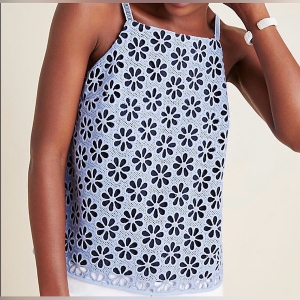 Anthropologie Embroidered Quinn Cutout Camisole